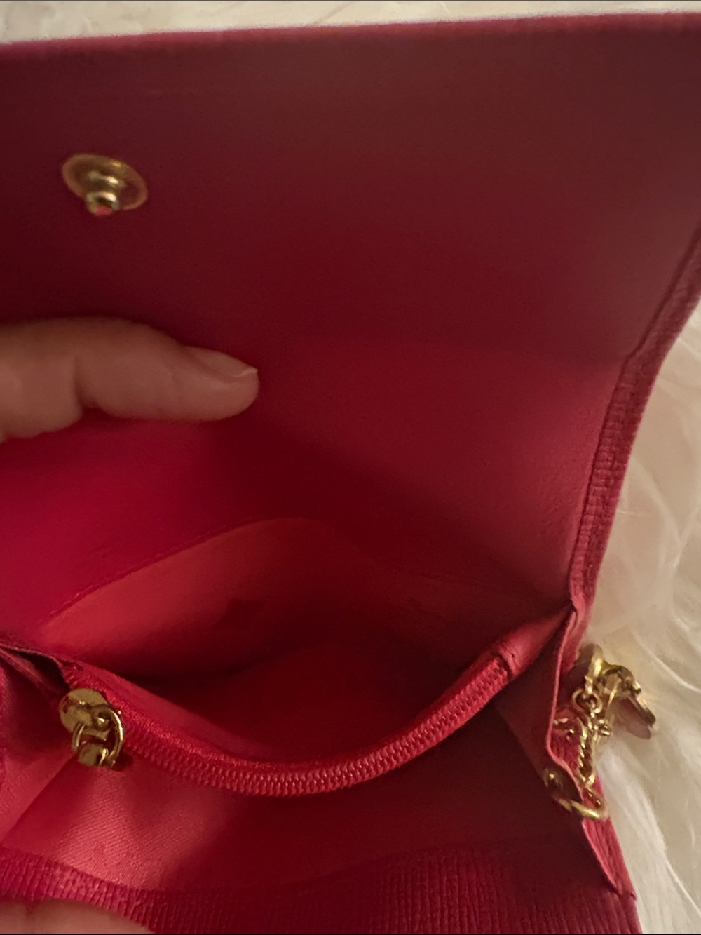 MCM Compact Hot Pink Textured Leather Trifold Wallet with Gold Charms - Picture 2 of 9